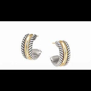 David yurman gold and silver hoop earrings